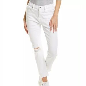 FRAME Le Pixie Beau cropped distressed jeans. True white. Very comfy, size 32.
